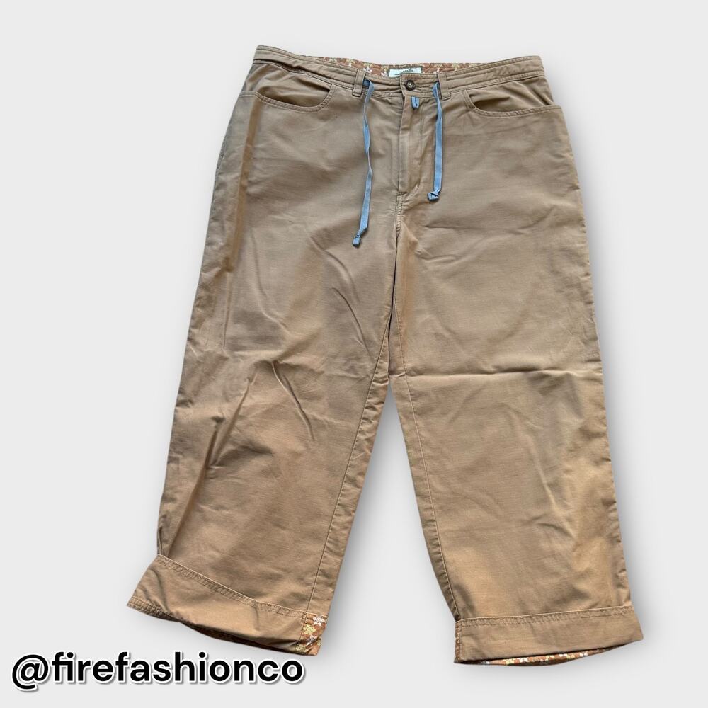 HORNY TOAD UTILITY PANTS TAN ZIP CROP SIZE 10 WOMEN’S CASUAL OUTDOOR TRAVEL